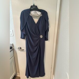 Sophisticated Navy Dress with Embellishment